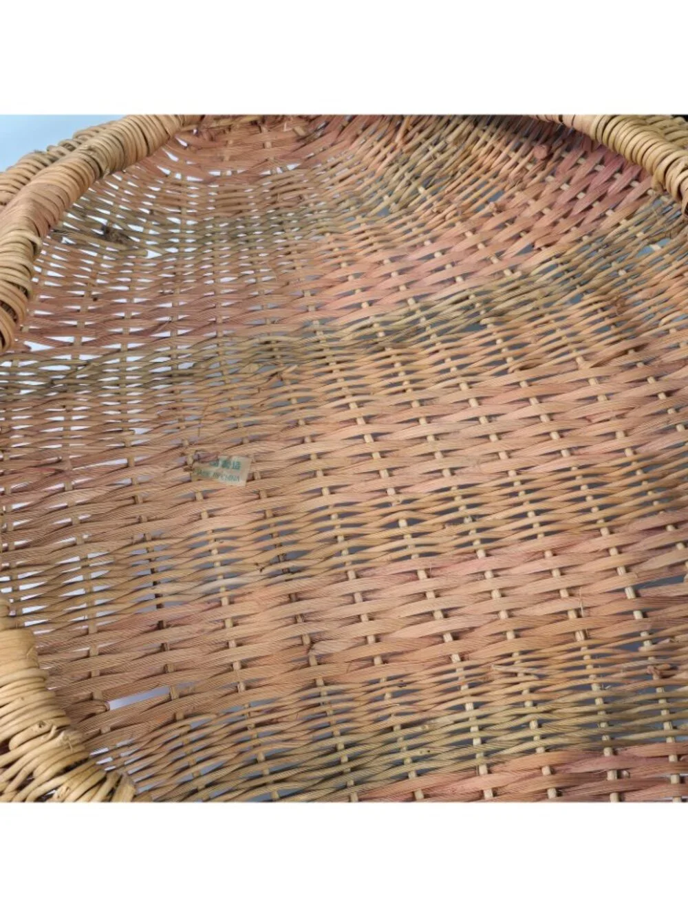 MCM Vintage Rosenthal Netter Woven Wicker Straw Basket Large Boho Southwestern